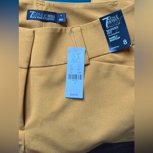 Yellow Boot Cut Flare Pants with Smooth Finish